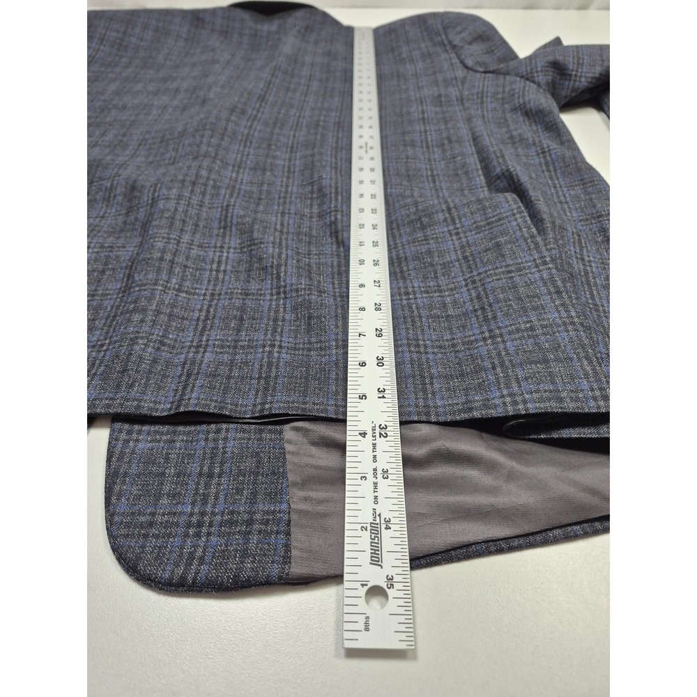 Oak Hill Premium Blazer Mens 3XLT Big Tall Gray Wool Plaid Sport Coat FLAW - Picture 10 of 13